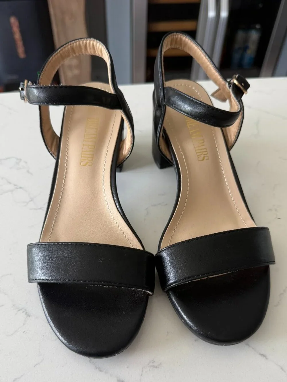 Black High Heels - Women's Size 6.5 (Block / Leather)